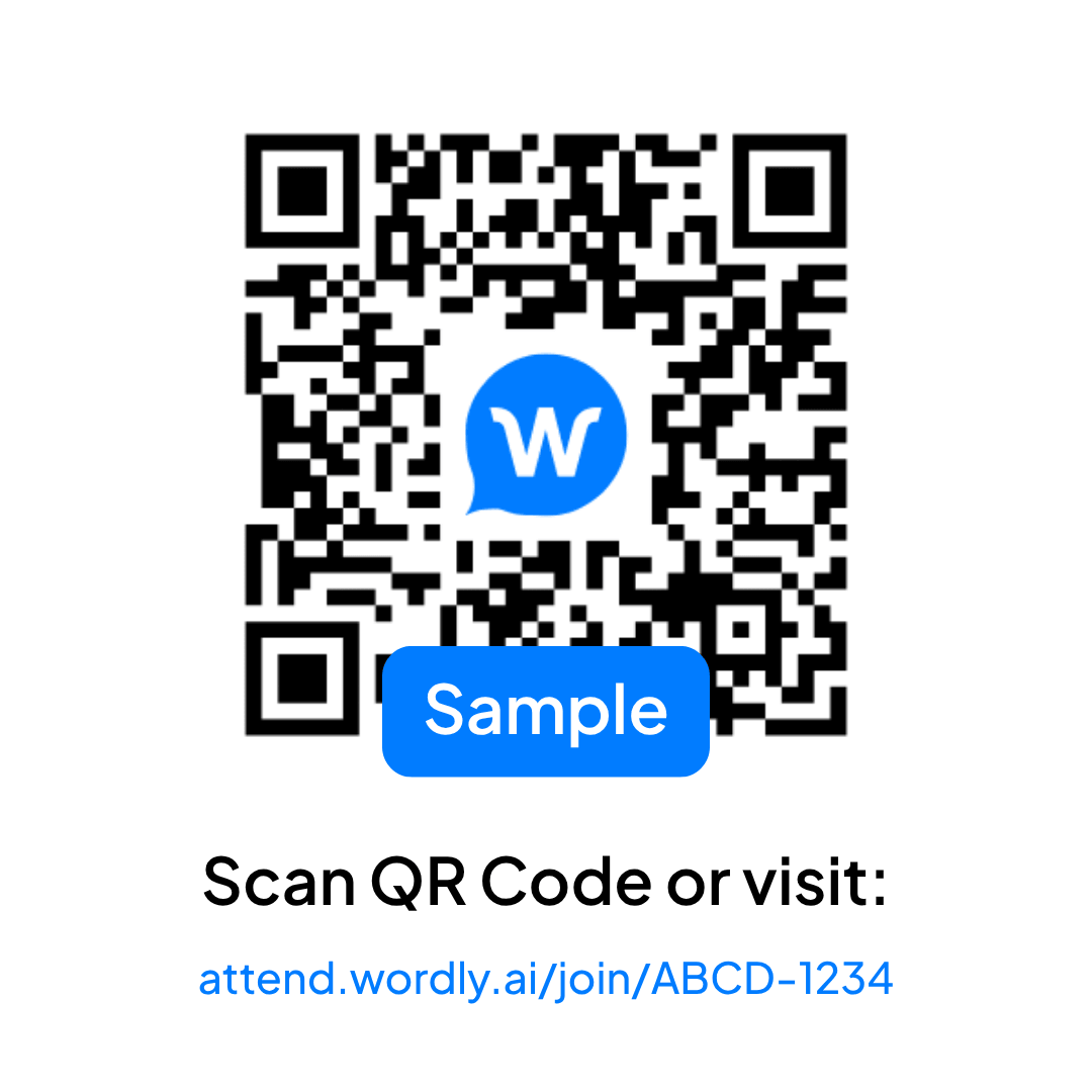Join Wordly sessions by scanning a QR code