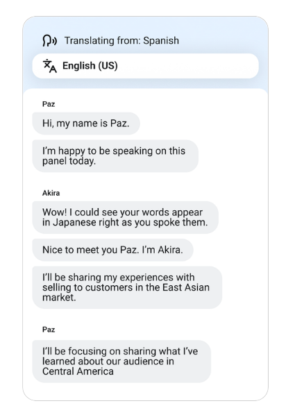 Wordly provides 4 output options - AI Translation, AI Captions, AI Summaries, and AI Transcripts.
