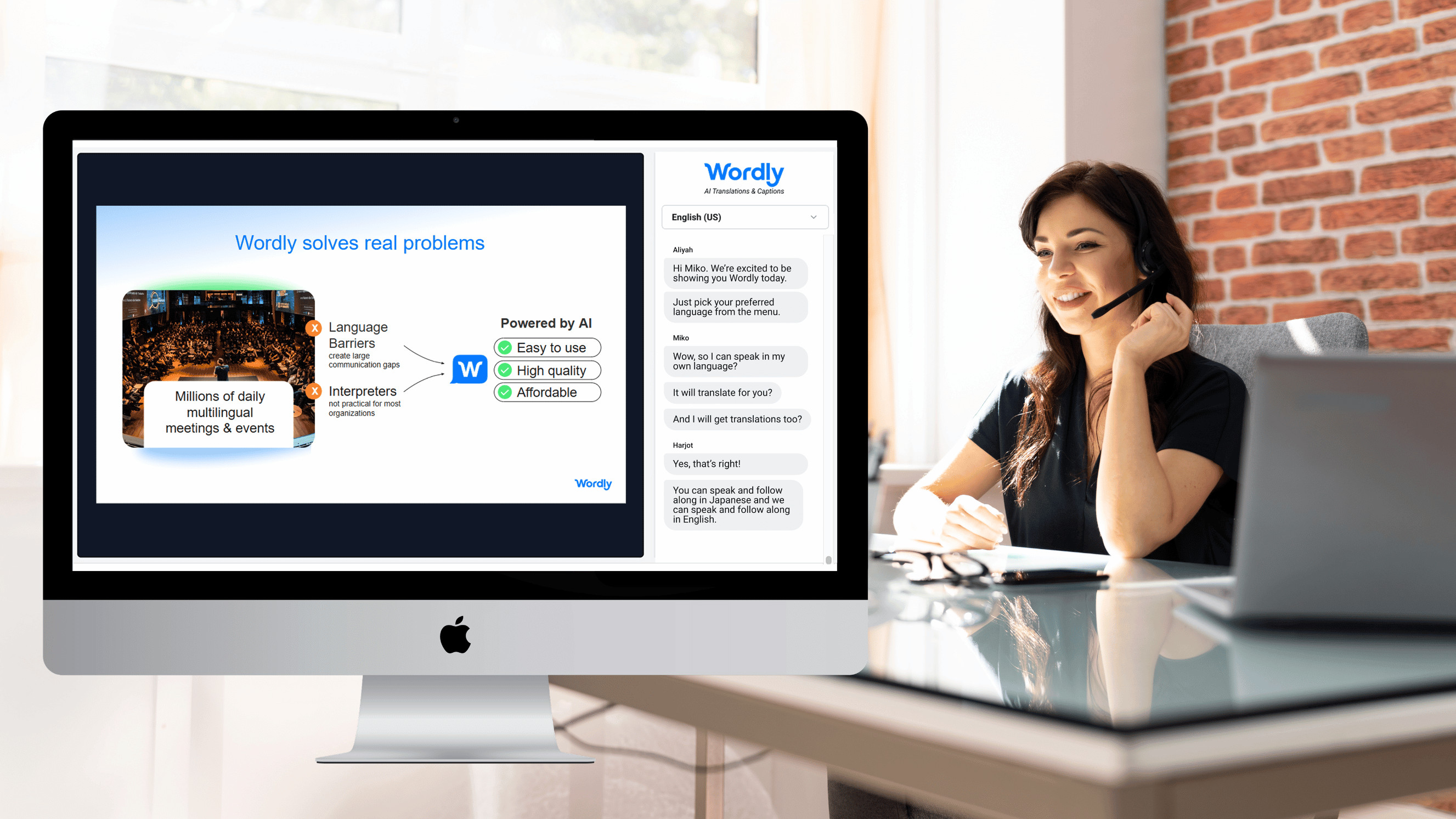 Webinar translation with live multilingual captions for video meetings
