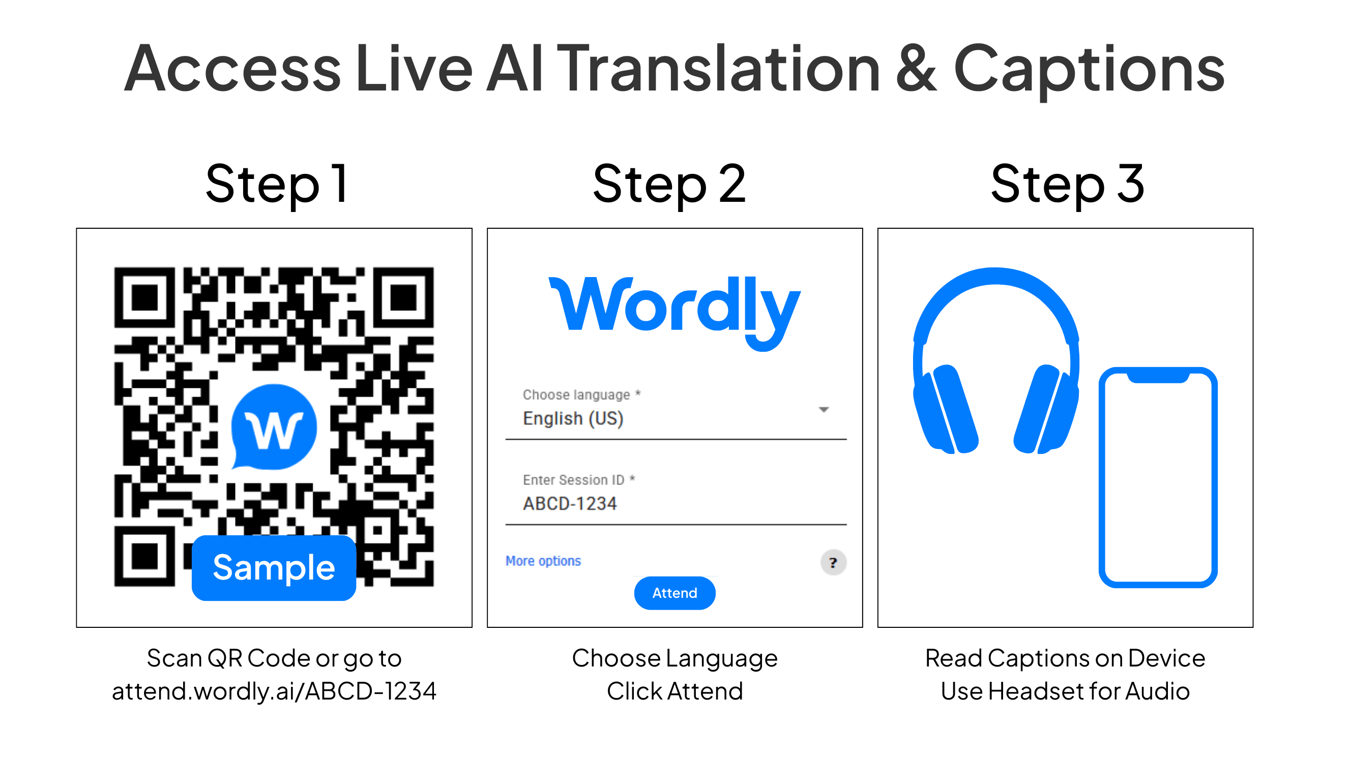 Wordly Translation & Captions Instructions