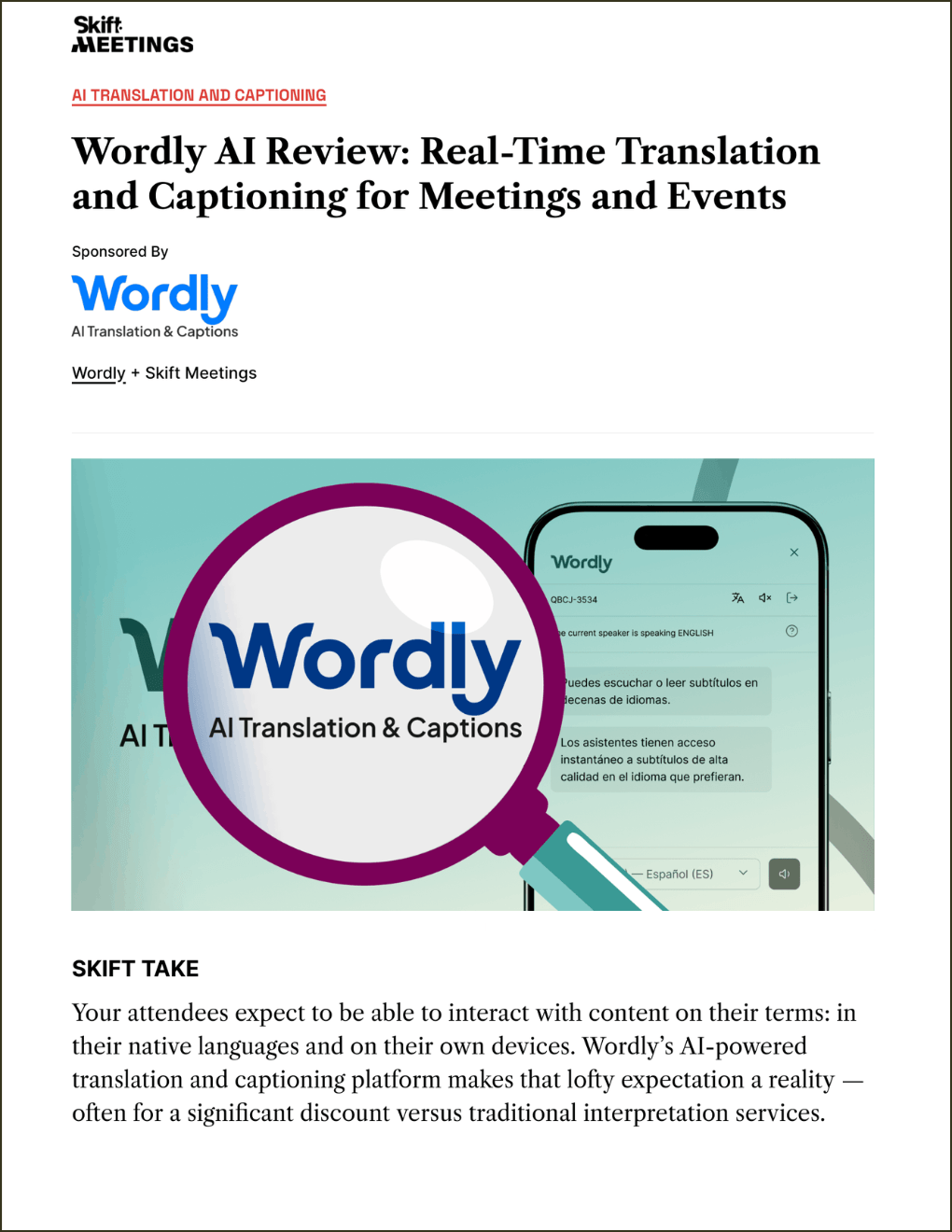 Wordly Review by Skift Meetings